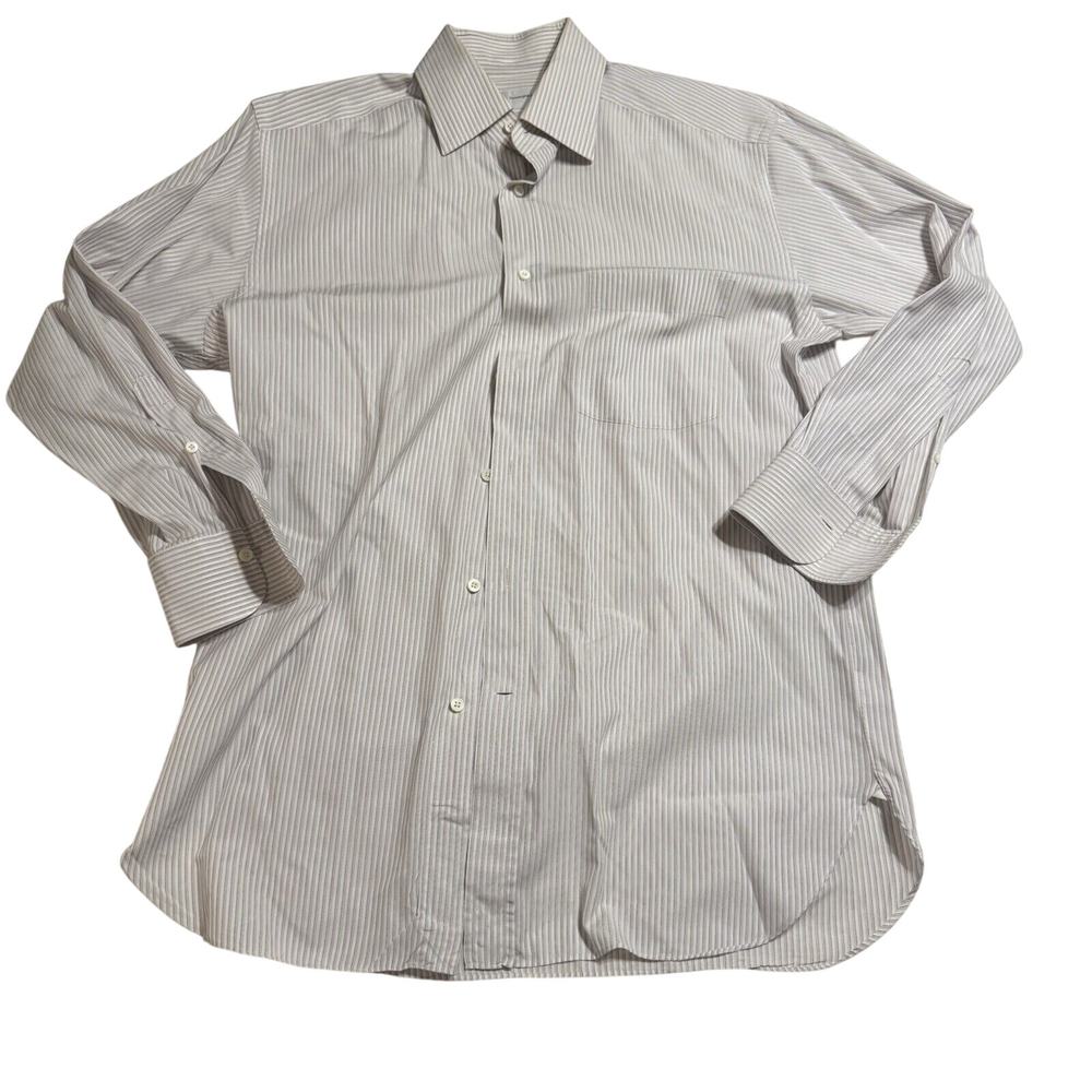 Men’s Ermenegildo Zegna Long Sleeve Button Down Shirt Size 39 / 15.5 Striped BUB
